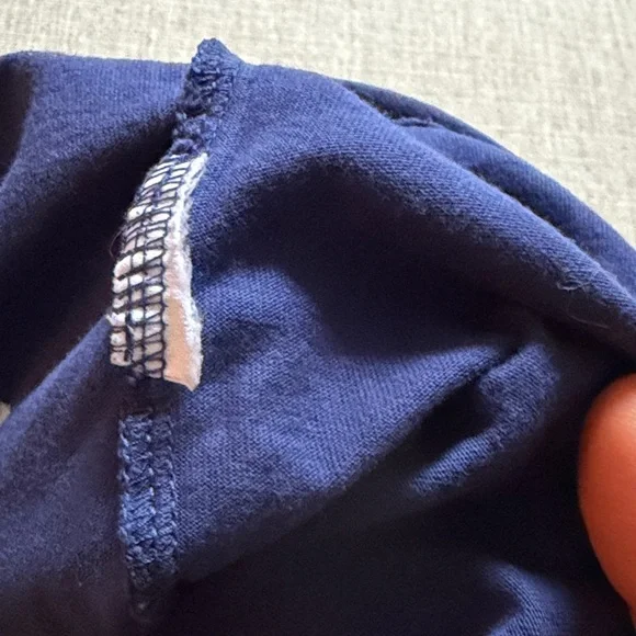 Mini Boden Navy Shirt with Striped Sleeves and Witch Design - Picture 4 of 4